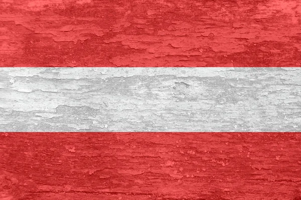 Austria bandiera su una vecchia superficie di legno dipinto . — Foto Stock