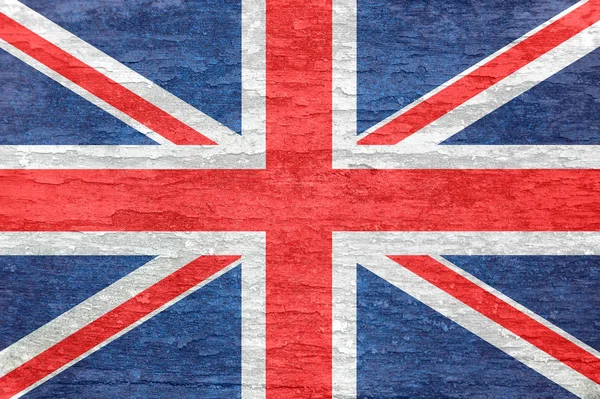 Βρετανική σημαία σε μια παλιά βαμμένη ξύλινη επιφάνεια. — Φωτογραφία Αρχείου
