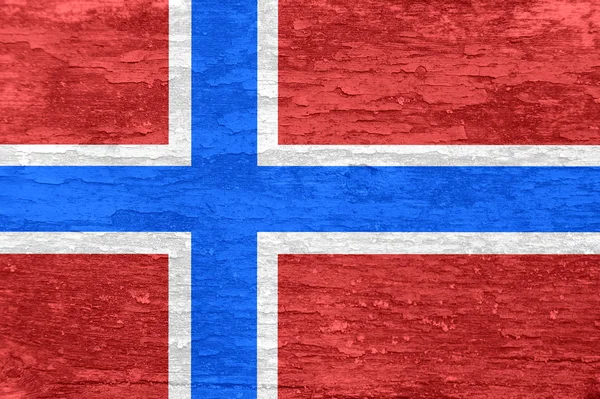 Bandera de Noruega sobre una antigua superficie de madera pintada . — Foto de Stock