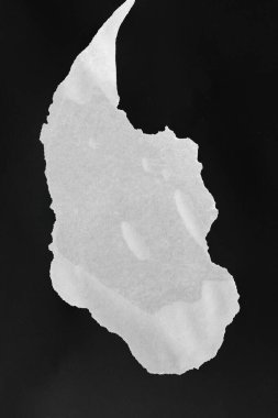 Wet paper. A piece of wet white paper on a black sheet. Abstract texture