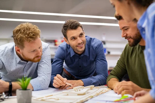 Group Creative People Working Together Office Casual Team Young Architect — Stock Photo, Image