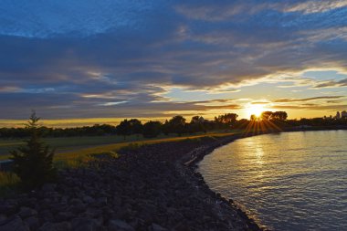 Sunset Liberty State Park Jersey City farklı bir görünüm.