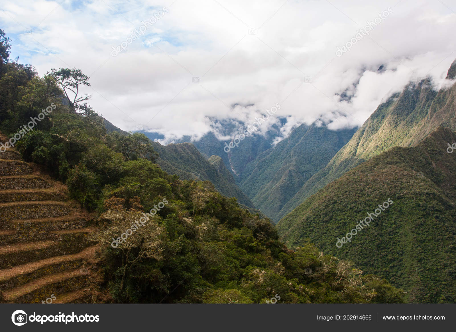 Nubes De Los Andes De Terrazas De Cultivo Inca Foto De