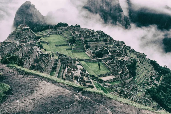 Panoráma-Mach Picchu, Peru, Dél-Amerika. — Stock Fotó