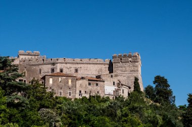 Doğa ile çevrili Ortaçağ taş castle.