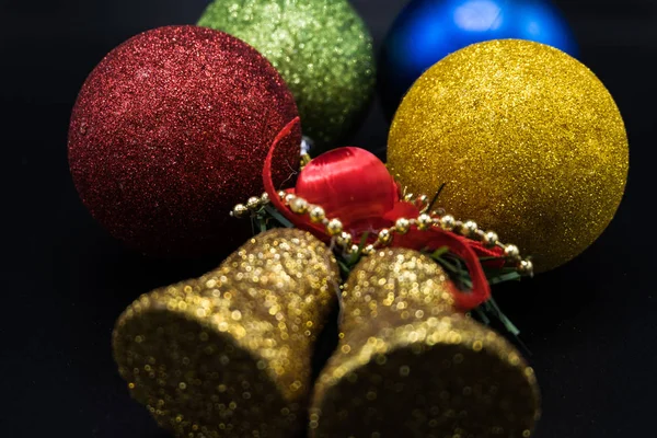 Kerst Levendige Kleurrijke Behang Achtergrond Textuur Van Ballen Decoraties Voor — Stockfoto