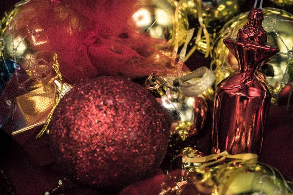 Υφή Φόντου Ζωντανή Ταπετσαρία Πολύχρωμα Χριστουγεννιάτικες Μπάλες Και Στολίδια Για — Φωτογραφία Αρχείου