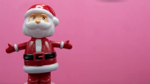 Père Noël Bobblehead Espace Copie Droite Clip Vidéo Prêt Pour — Video