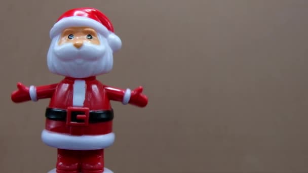Babbo Natale Bobblehead Giusto Spazio Copia Clip Filmato Pronto Loop — Video Stock