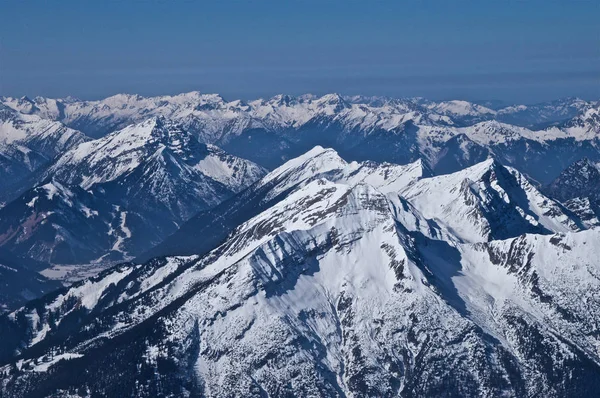 Vista Sulla Zona Zugspitz Altissime Montagne Della Germania — Foto Stock