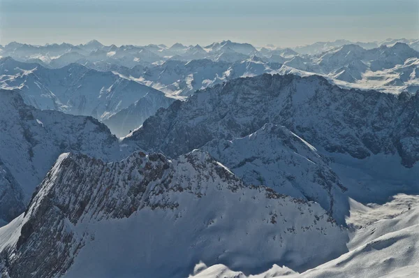 Vista Sullo Zugspitze Una Giornata Sole Zona Zuspitz Tirolo — Foto Stock