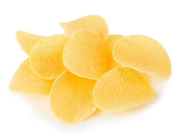 Patatas Fritas Primer Plano Aisladas Sobre Fondo Blanco —  Fotos de Stock