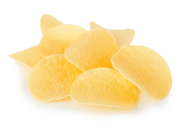 Patatas Fritas Primer Plano Aisladas Sobre Fondo Blanco —  Fotos de Stock