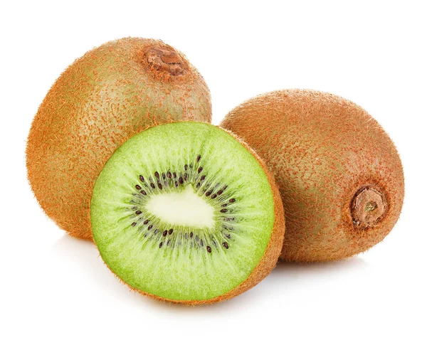 Kiwi Früchte Nahaufnahme Isoliert Auf Weißem Hintergrund — Stockfoto