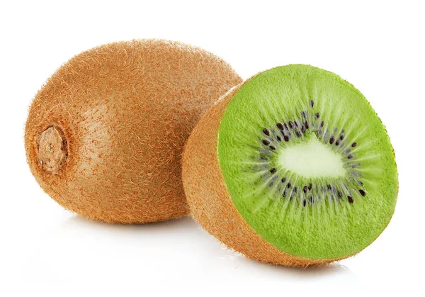 Kiwi Früchte Nahaufnahme Isoliert Auf Weißem Hintergrund — Stockfoto