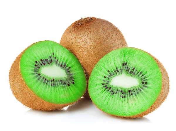 Kiwi Frutas Close Isolado Fundo Branco — Fotografia de Stock