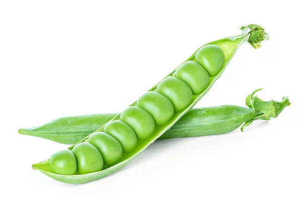 Fresh Green Peas Pods Isolated White Background — Stock Photo, Image