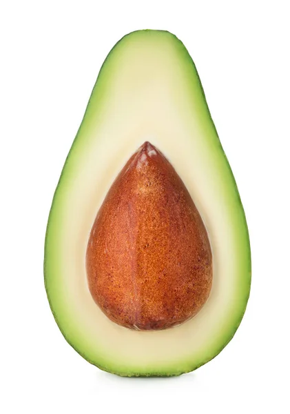 Vers Rijp Avocado Geïsoleerd Witte Achtergrond — Stockfoto