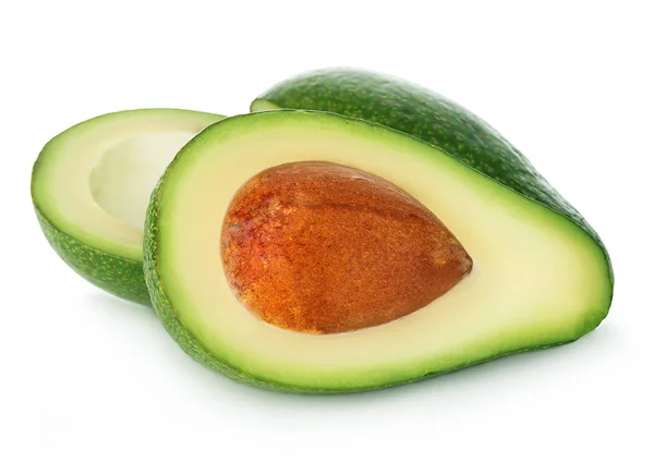 Vers Rijp Avocado Geïsoleerd Witte Achtergrond — Stockfoto