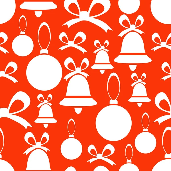 Bonne Année Motif Sans Couture Sur Fond Rouge Illustration Vectorielle — Image vectorielle