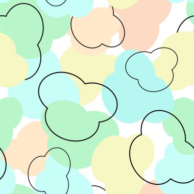 Renkli soyut seamless modeli. Vektör illustraion ışık bulutlar.