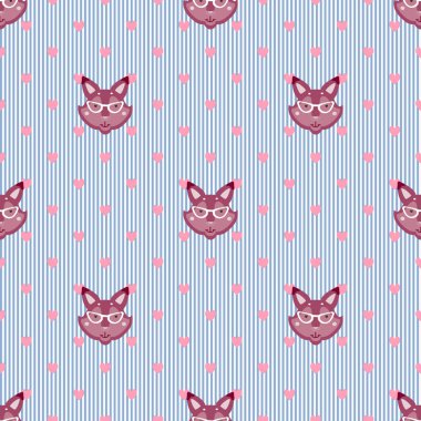 Gözlük desenindeki çizgiler üzerinde hayvan yüz