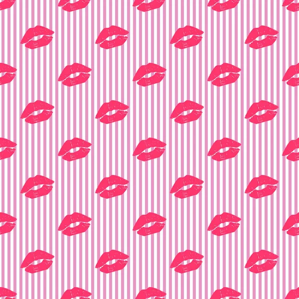 Bisous motif sur fond de stripeprd — Image vectorielle