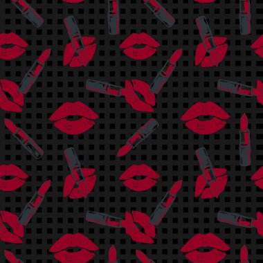 siyah onay arka plan ruj ve öpücük izi