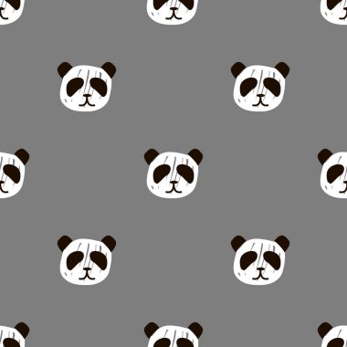 basit panda desen beyaz arka plan üzerinde yüz