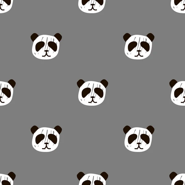 Padrão de rosto simples panda no fundo branco —  Vetores de Stock