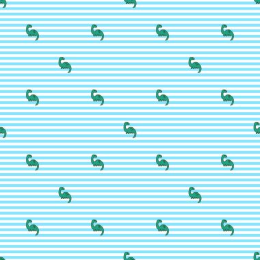 mavi çizgili çocuk stilinde beyaz arka plan üzerinde küçük dinozorlar desen