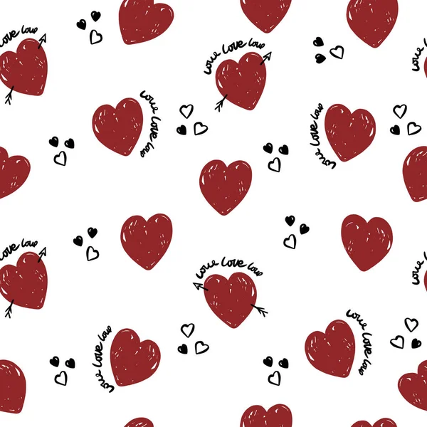 Lindo Patrón Corazones Para Textiles Envoltura San Valentín Fondo Pantalla — Vector de stock