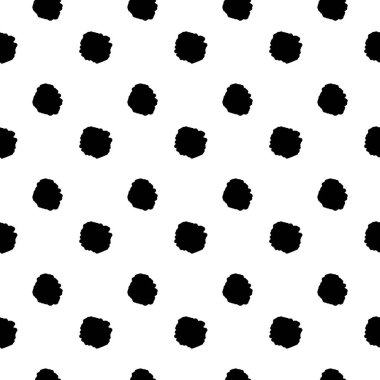 Siyah ve beyaz renklerde şirin noktalar. Tekstil, ambalaj, duvar kağıdı vs. için İskandinav tarzı polka nokta arkaplanı.