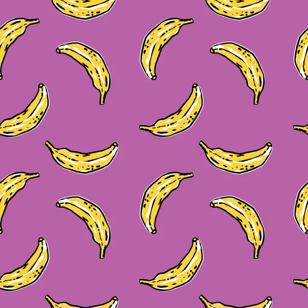 Padrão Gráfico Bananas Vetoriais Fundo Violeta Perfeito Para Têxteis Capa —  Vetores de Stock