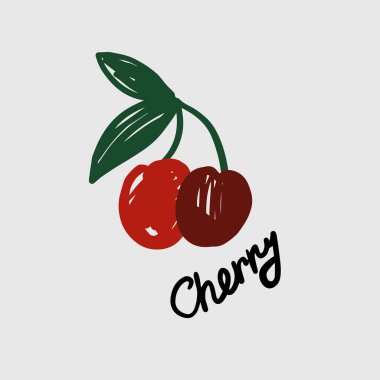 Siyah arkaplana kiraz deseni karala. Tekstil için mükemmel