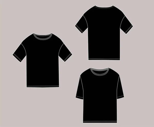 Dibujo Técnico Ropa Boceto Moda Plantilla Esbozo Diseño Camiseta Unisex — Vector de stock