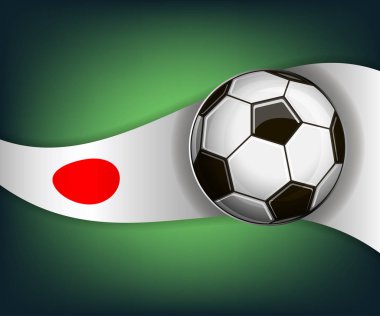 Resimde soccet top ve Japonya bayrağı ile. Uluslararası Dünya Şampiyonası turnuva 2018 için vektör