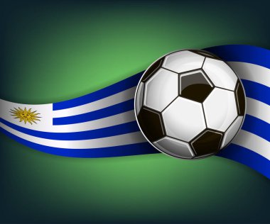Resimde soccet top ve Uruguay bayrağı ile. Uluslararası Dünya Şampiyonası turnuva 2018 için vektör