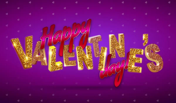 Happy Valentine Day Text Sparkles Vivid Neon Background — Stock Photo, Image