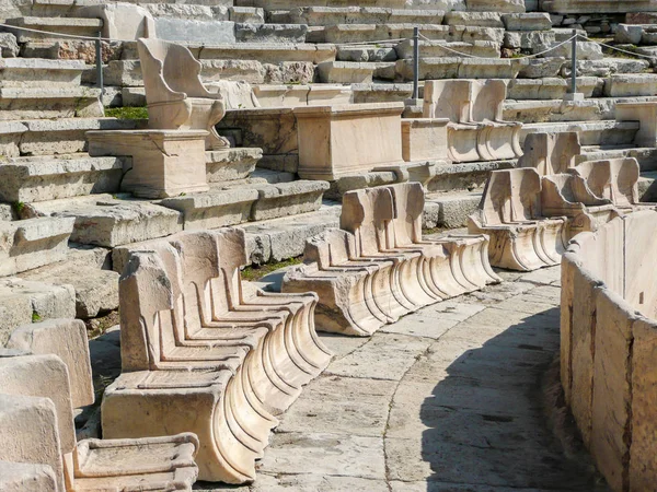 Teatro Dioniso Eleutero Dell Acropoli Ateniese Atene Grecia Anfiteatro Greco — Foto Stock