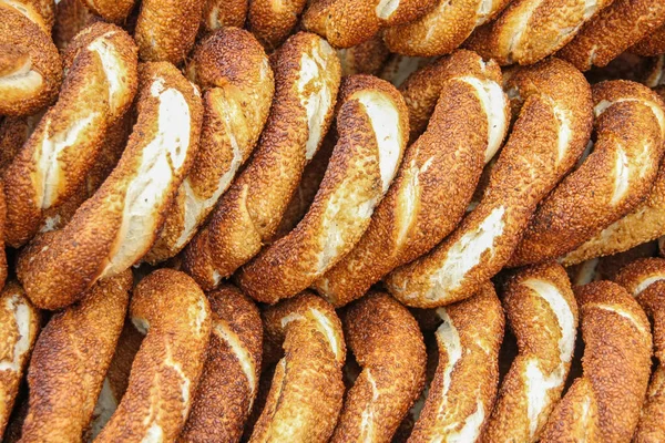 Simit Sesamen Ekmek Yüzük Türkiye Popüler Bir Geleneksel Gıda — Stok fotoğraf