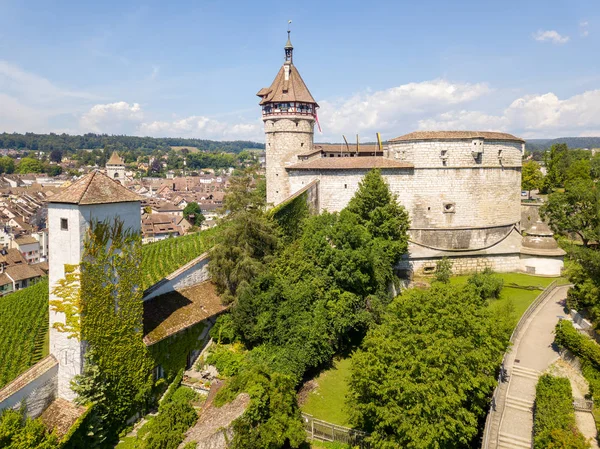 Drone Fotografia Del Castello Medievale Munot Nel Centro Storico Svizzero — Foto Stock