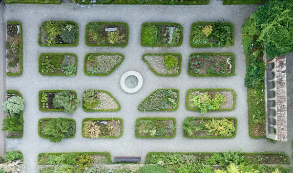 Letecký Snímek Byliny Zahrady Klášteře Böhmerwald Bývala Mniši Práce Pěstování — Stock fotografie