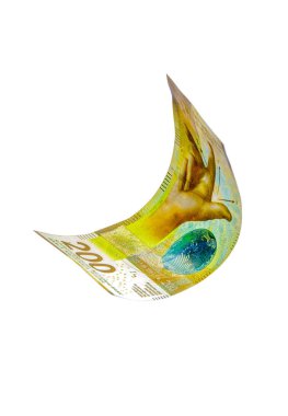 İsviçre para - uçan 200 Frank Not izole kırpma yoluyla