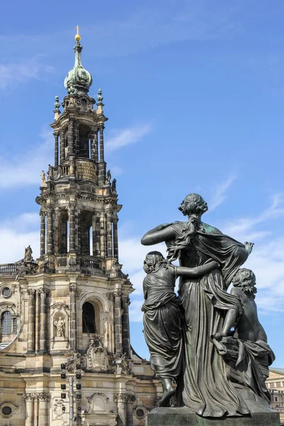Brühl Teras Dresden Almanya Tarihi Mimari Ensemble Heykel — Stok fotoğraf