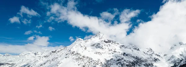 Luchtfoto Door Drone Piz Margna Peack Bij Maloja Pass Winter — Stockfoto