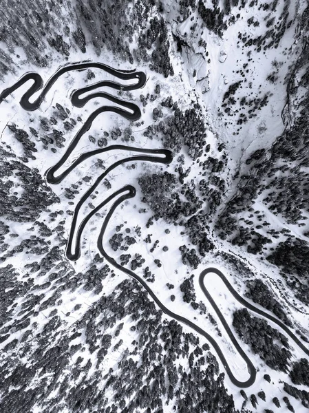 Вид Воздуха Самую Захватывающую Дорогу Швейцарских Альпах Перевал Малоя Грисоне — стоковое фото