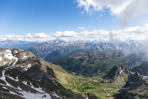 Panoramisch Uitzicht Zwitserse Alpen Met Grote Bernar Pass Aostatal Italië — Stockfoto