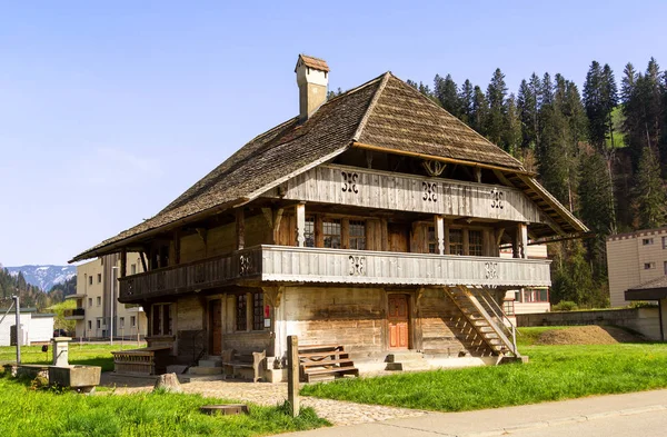 Trubschachen Suíça Abril 2019 Casa Fazenda Tradicional Região Berna Com — Fotografia de Stock