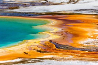 Yellowstone National Park Wyoming Grand Prismatic kaplıca renkli kenarı, Abd